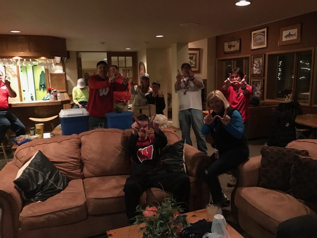 Watching the Wisconsin basketball game