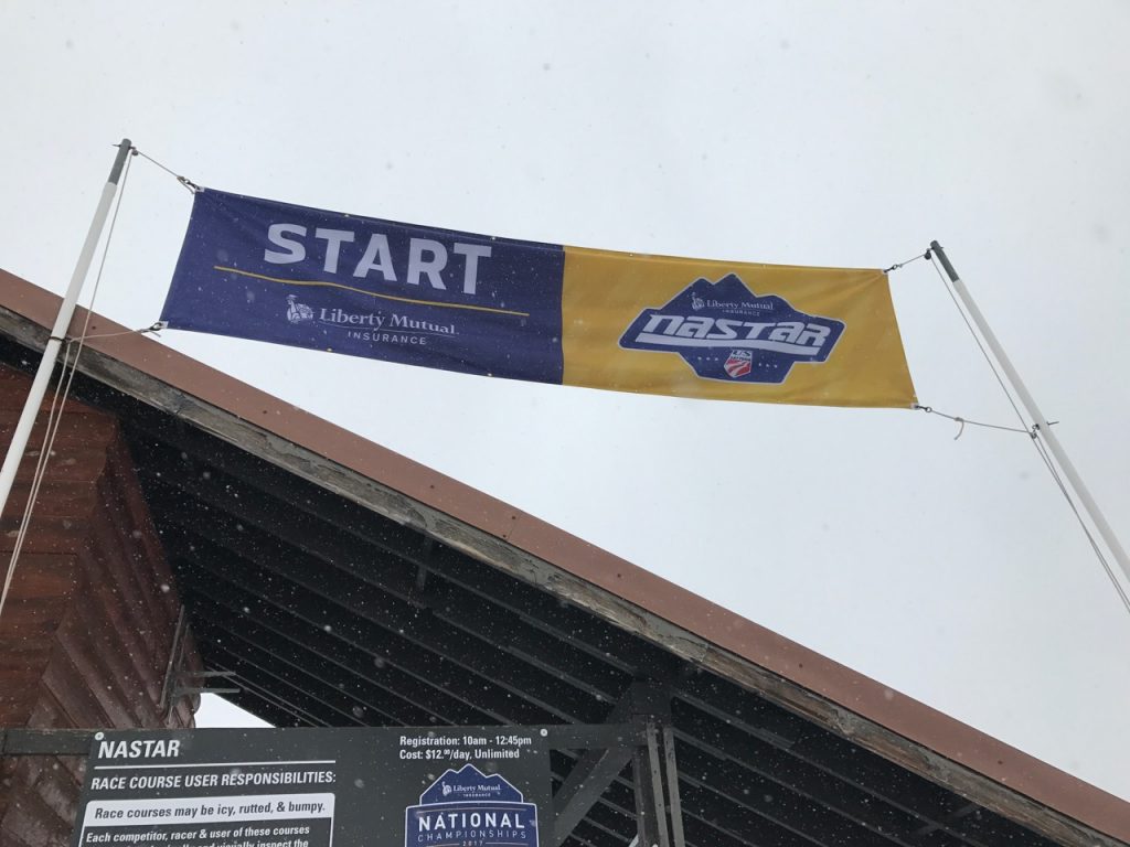NASTAR banner - start gate