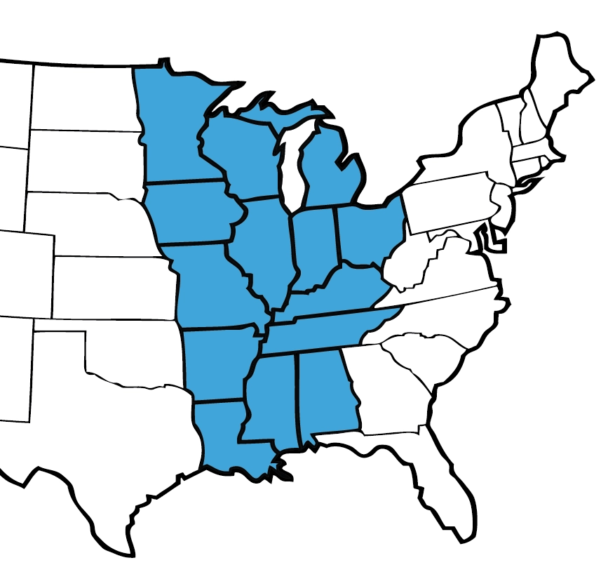 PSIA Central Division map